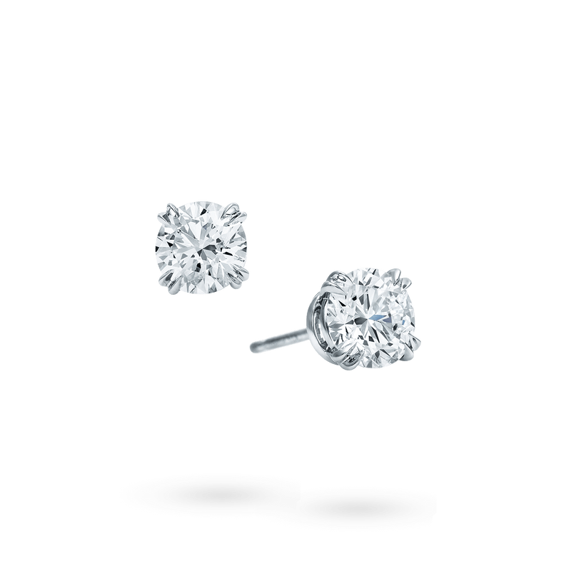 Round Brilliant Natural Diamond Earstud.