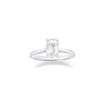 Emerald Cut Engagement Ring (18k White Gold) - LaMoon