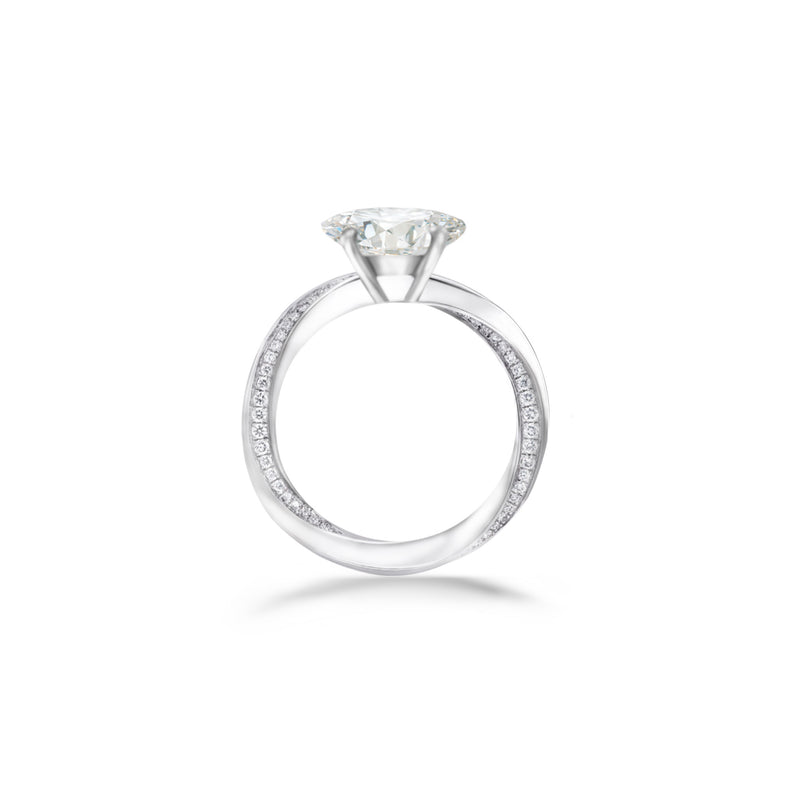 LaMoon Spiral Oval Cut Natural Diamond Engagement Ring Setting