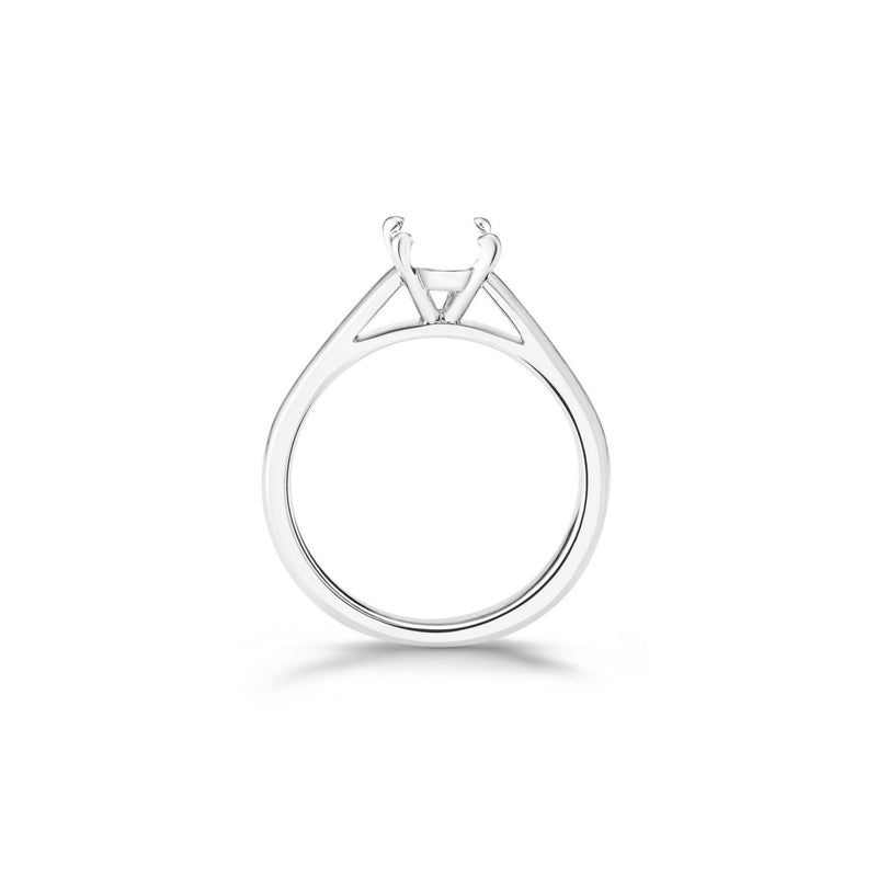 Emerald Cut Engagement Ring (18k White Gold) - LaMoon