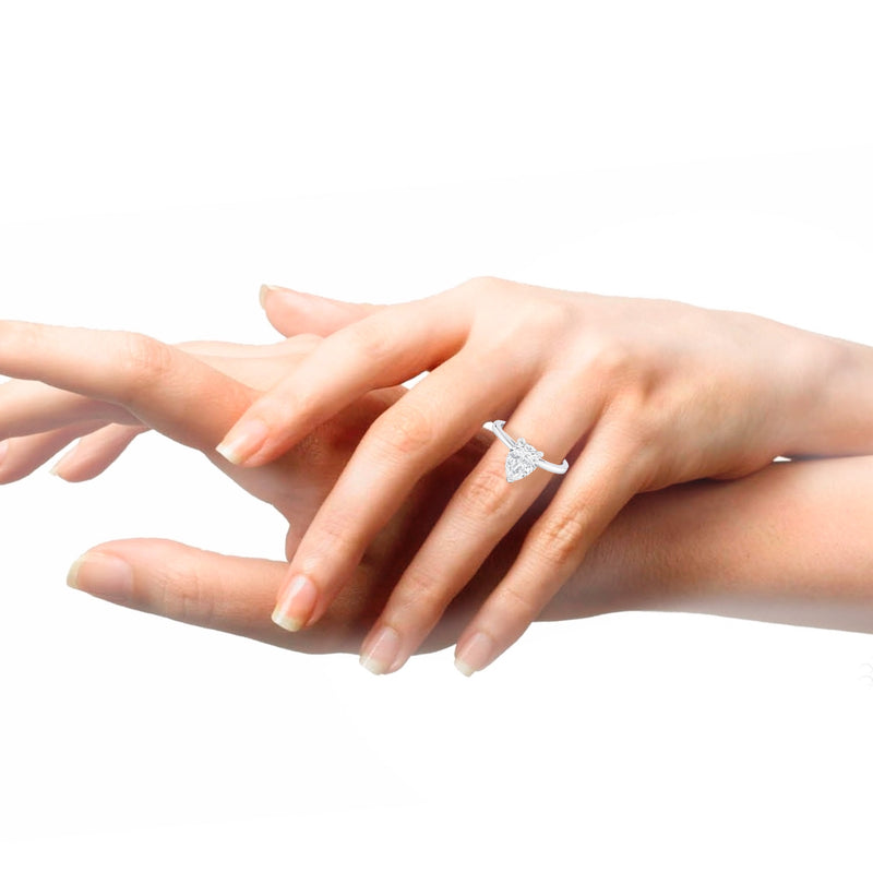 Classic Pear Shaped Diamond Engagement Ring Setting