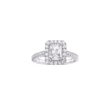 FullMoon Emerald Cut Halo Engagement Ring Setting